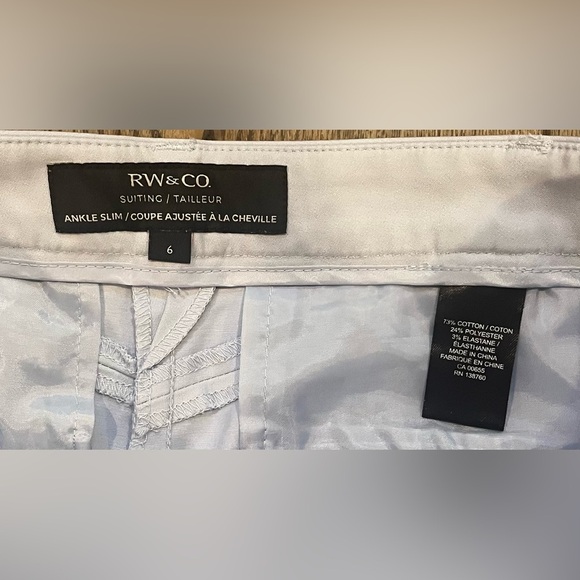 RW&CO. Light Blue suiting ankle slim size 6 Pants - Picture 3 of 5